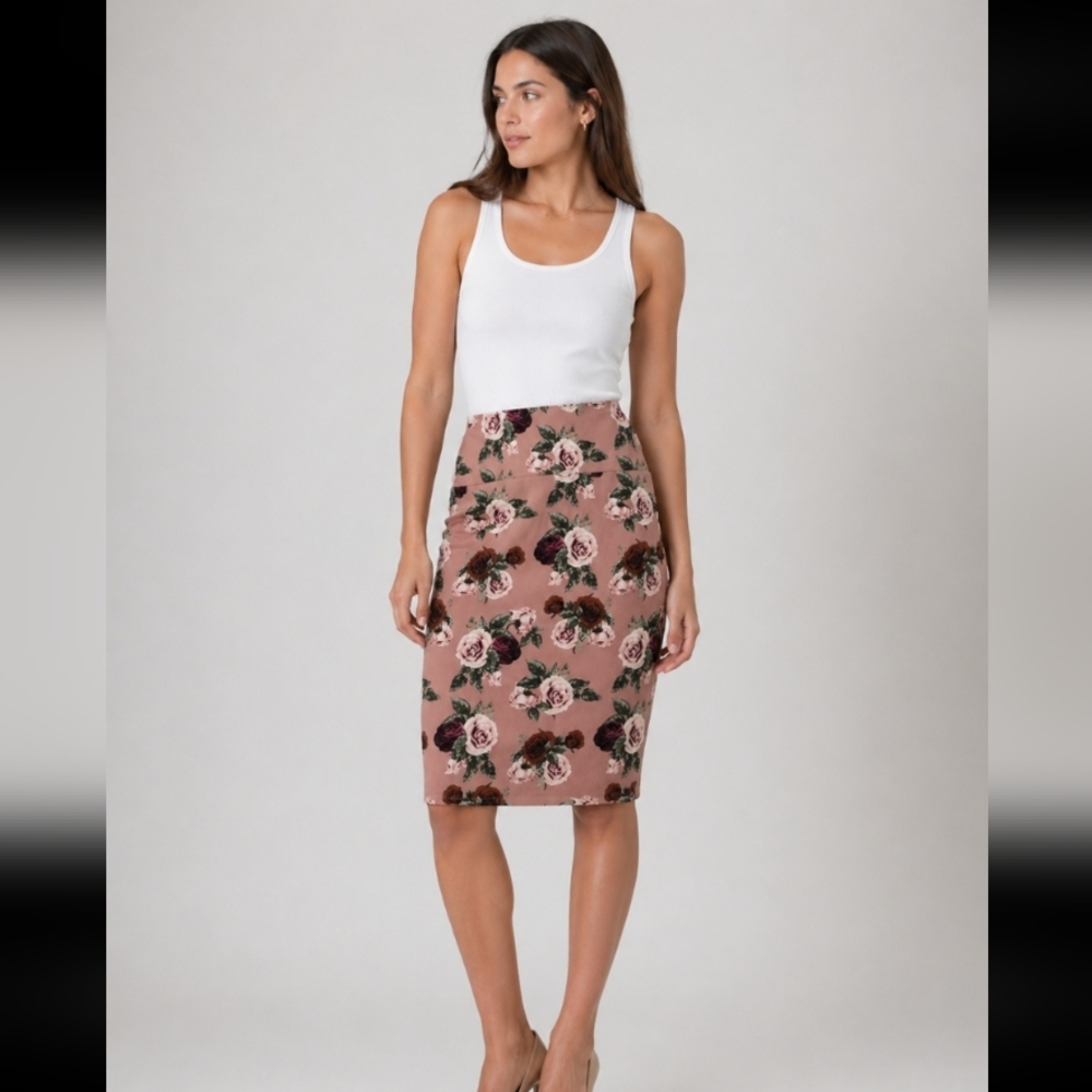 SILHOUETTE NYC Classic Pencil Skirt Floral XL